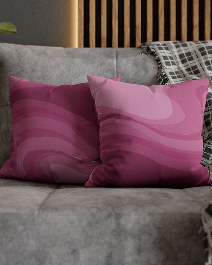 Pinky Mauve Wavey Spun Polyester Square Pillowcase, 14" x 14"