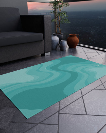 Tif Green Wavey 36" x 60" Outdoor Rug