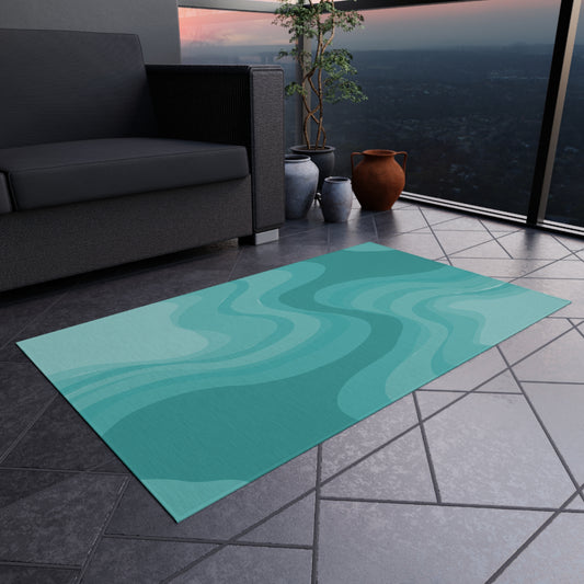 Tif Green Wavey 36" x 60" Outdoor Rug