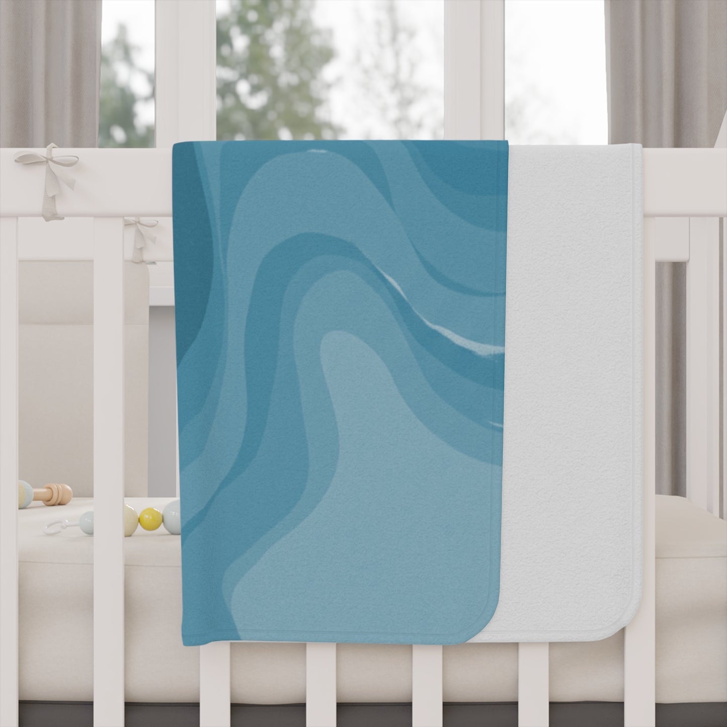 Sky Blue Wavey Toddler Blanket, 30" x 40"