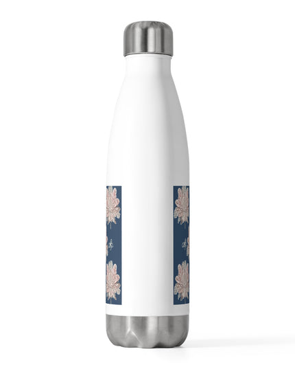 Rose White Floral Butterflies 20oz Insulated Water Bottle
