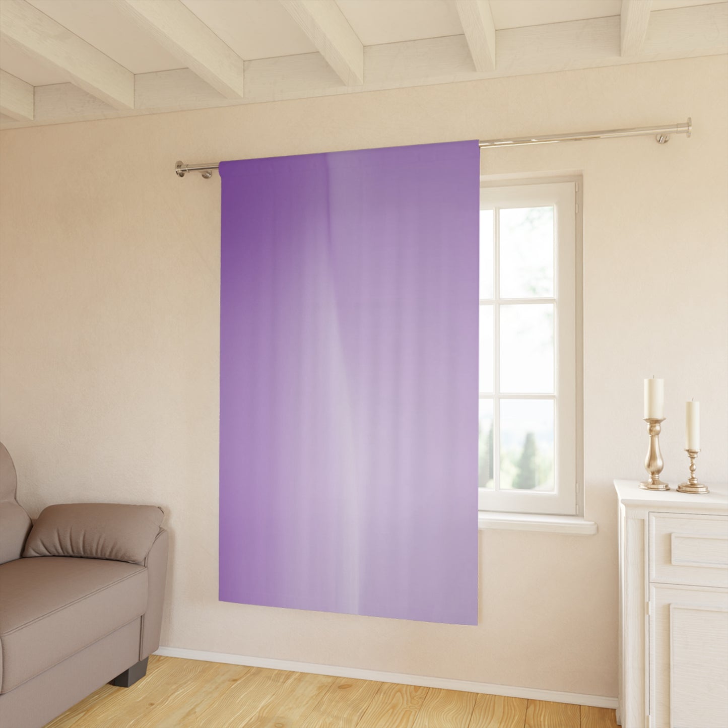Soft Lavender Fade Window Curtain, 50" x  84", blackout