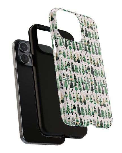 Mini Vintage Green Trees Iphone 15 Pro Max Tough Magnetic Cases