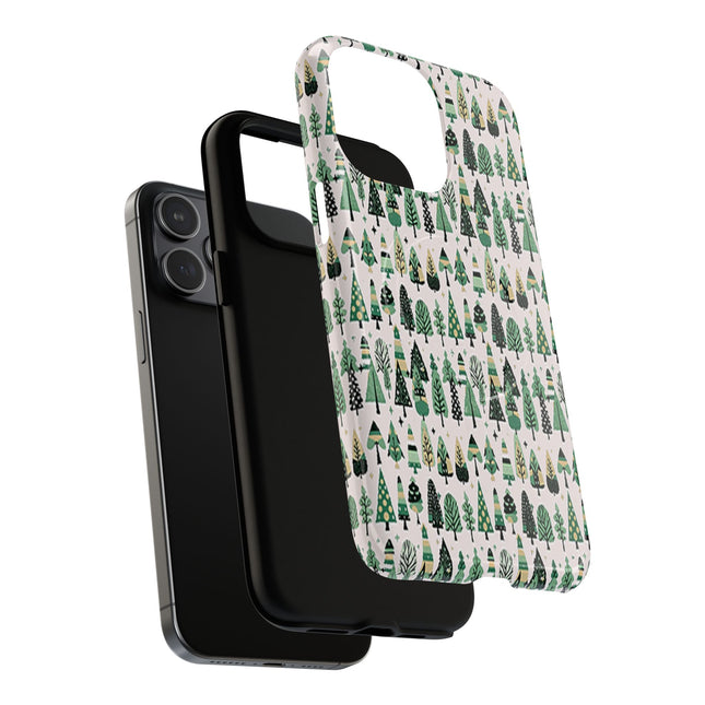 Mini Vintage Green Trees Iphone 15 Pro Max Tough Magnetic Cases