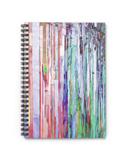 Striped Pastel Spiral Notebook - Ruled Line, 6" x 8", 118 pages