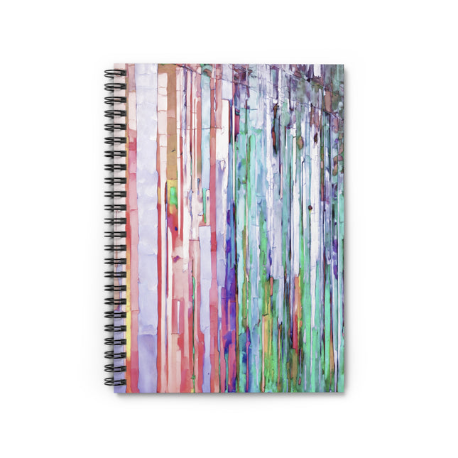 Striped Pastel Spiral Notebook - Ruled Line, 6" x 8", 118 pages