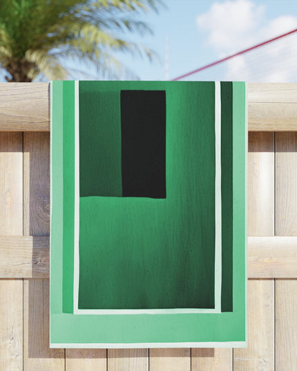 Mint Green Shadow Beach Towel, 24" x 44"