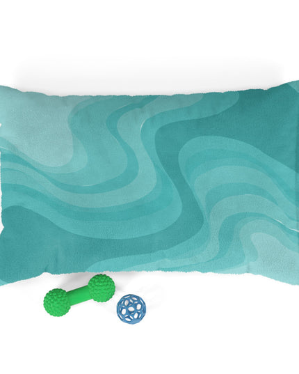 Tif Green Wavey 28" × 18" Pet Bed