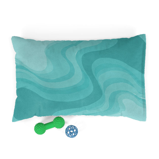 Tif Green Wavey 28" × 18" Pet Bed