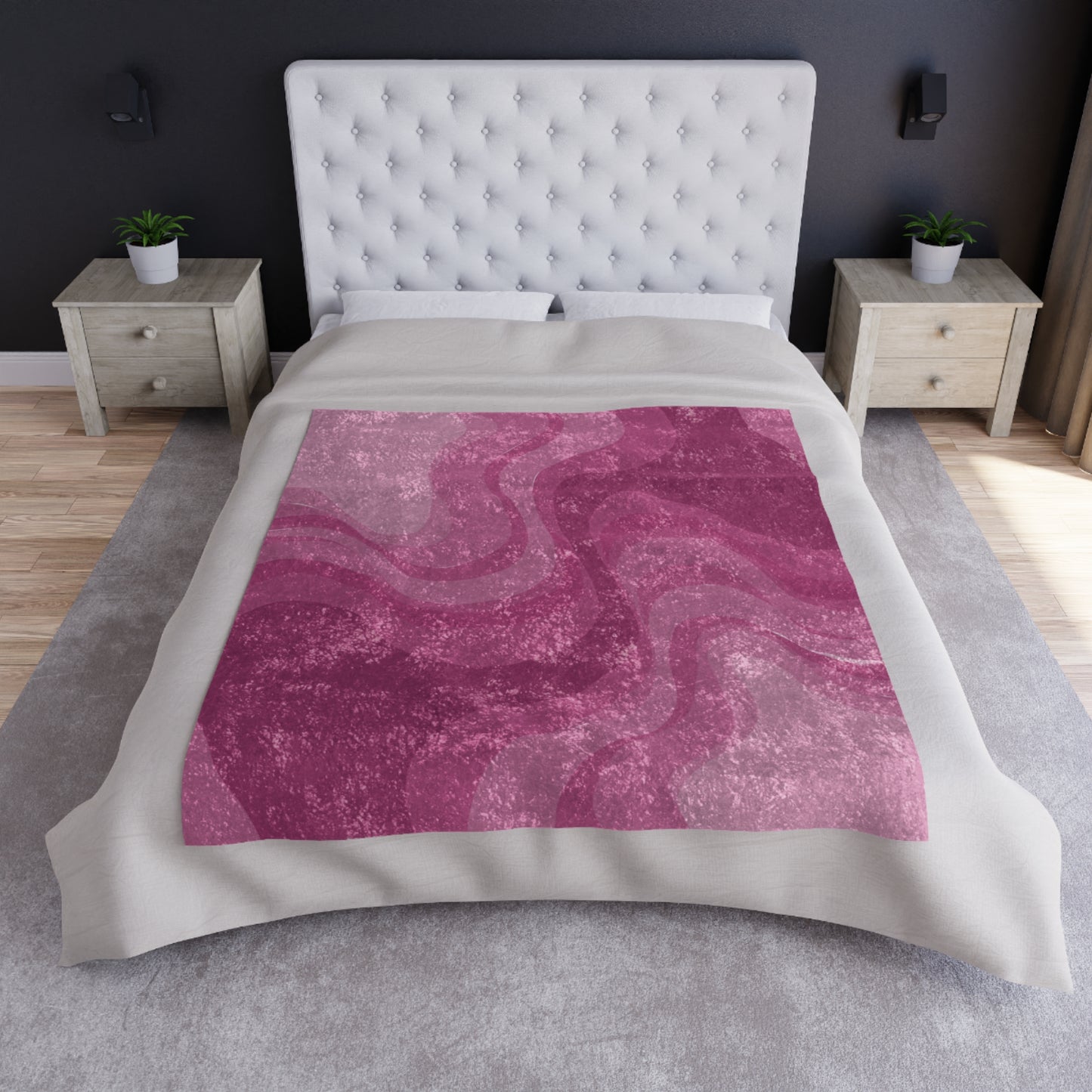Pinky Mauve Wavey 50" x 60" Crushed Velvet Blanket