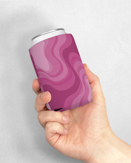 Pinky Mauve Wavey 12 oz Can Cooler Sleeve