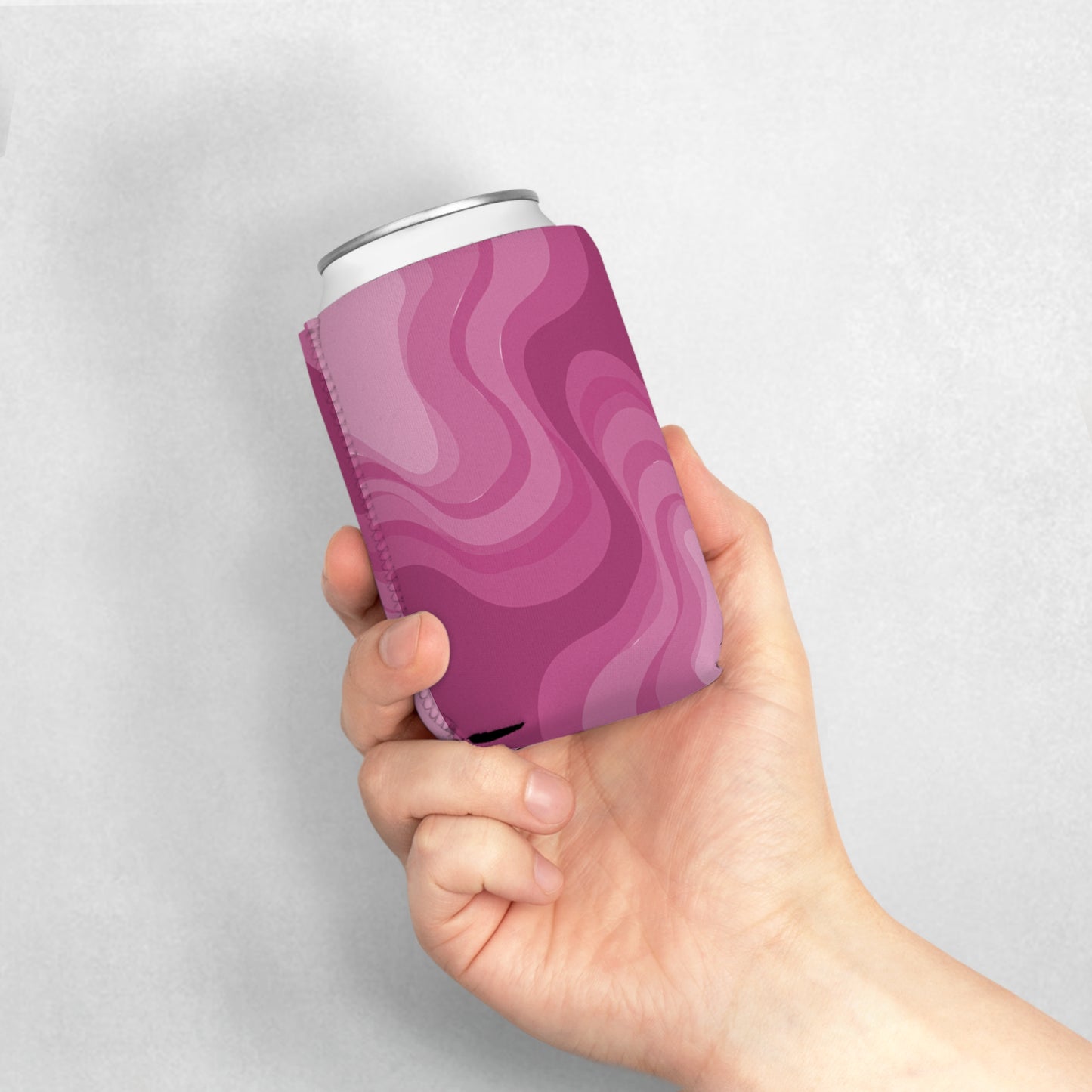 Pinky Mauve Wavey 12 oz Can Cooler Sleeve