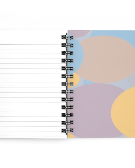 Pastel Baby Blue and Peach Patches Spiral Bound Journal, 5" x 7" 150 pages