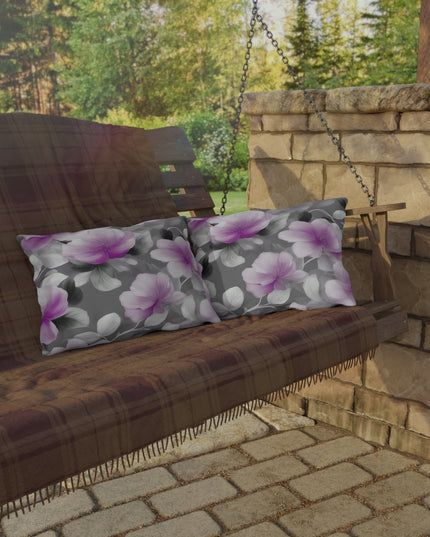 Purple Blossom Floral Bunch Outdoor Pillow, 20" x 14"