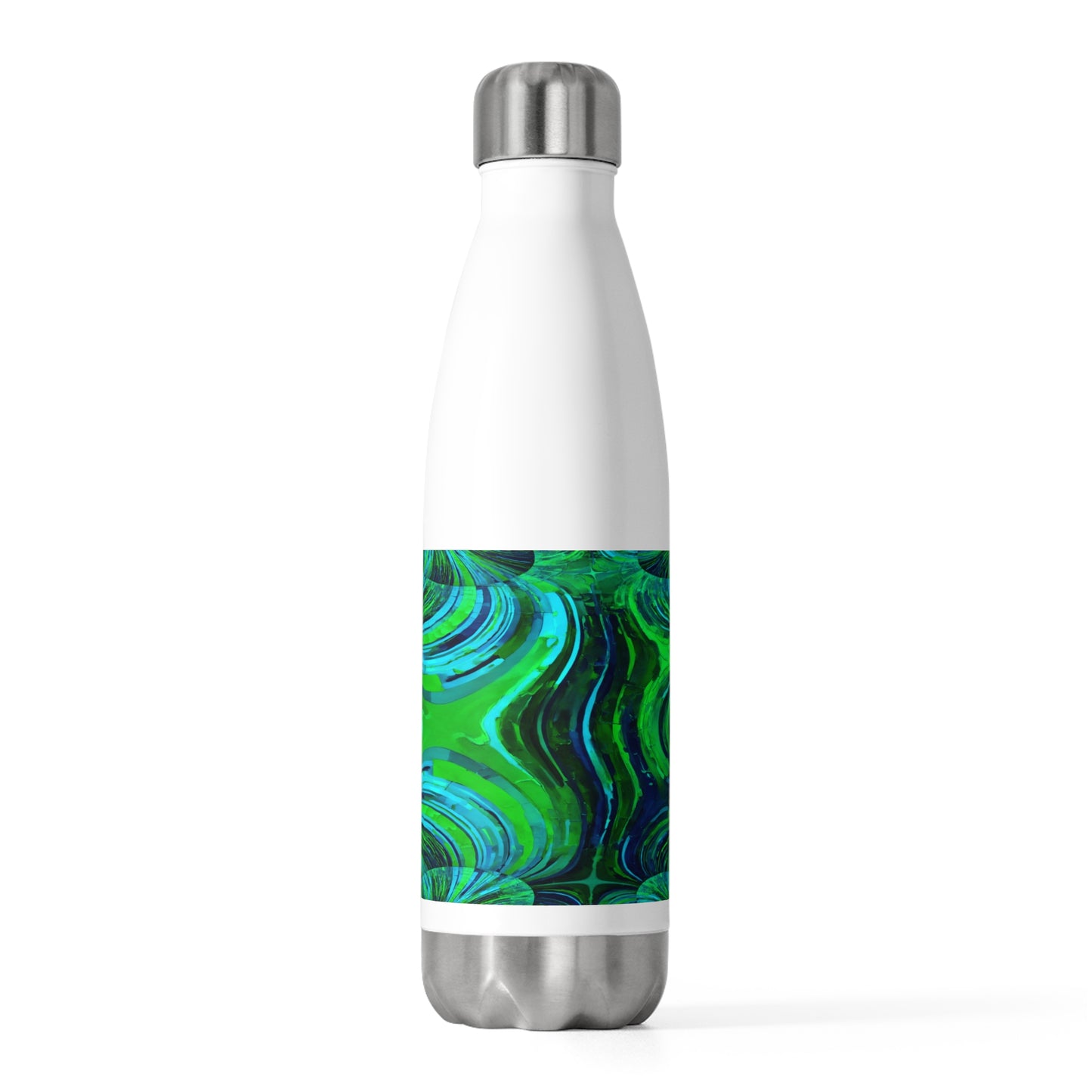 Uzi Spiral Blue Green 20oz Insulated Water Bottle