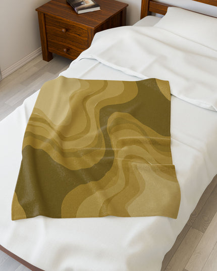 Brown Wavey Velveteen Plush Blanket, 30" x 40"
