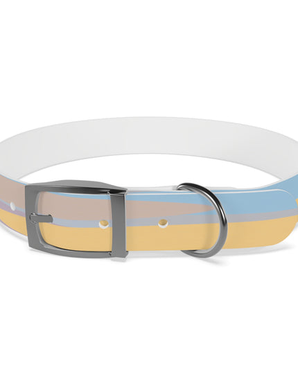 Pastel Baby Blue and Peach Patches Large Dog Collar