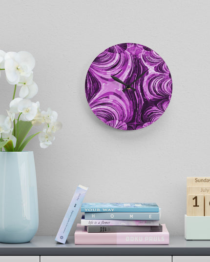 Uzi Spiral Powder Lavender Acrylic Wall Clock, Round or Square, 10.75" x 10.75"