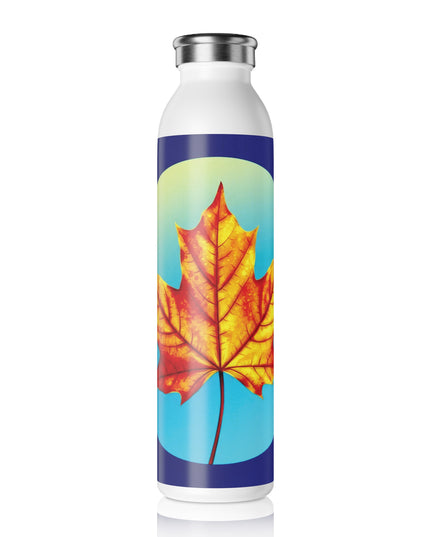 Alpha Maple Leaf Slim Water Bottle, 20 oz White