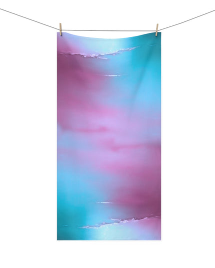 Wine Sea Blue Fog 30" x 60" Mink-Cotton Towel (50% polyester, 50% cotton)
