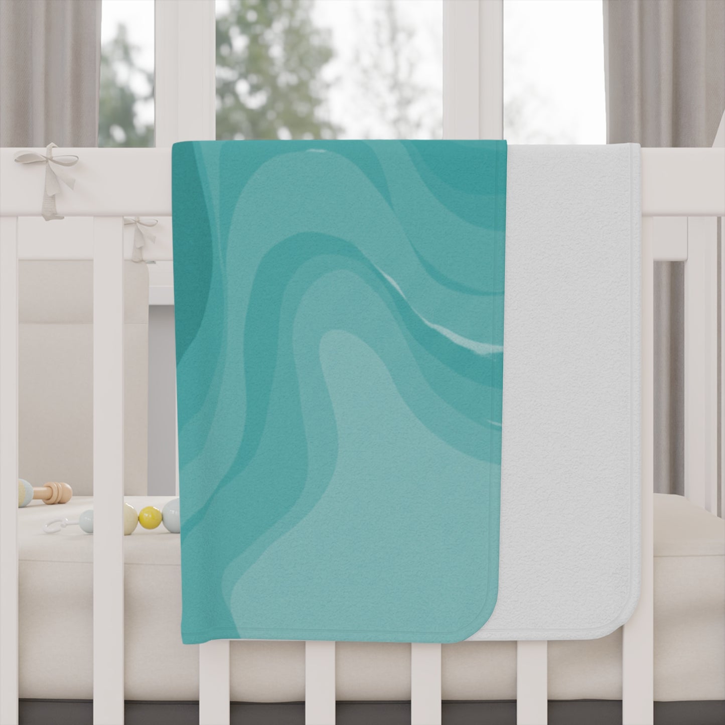 Tif Green Wavey Toddler Blanket, 30" x 40"