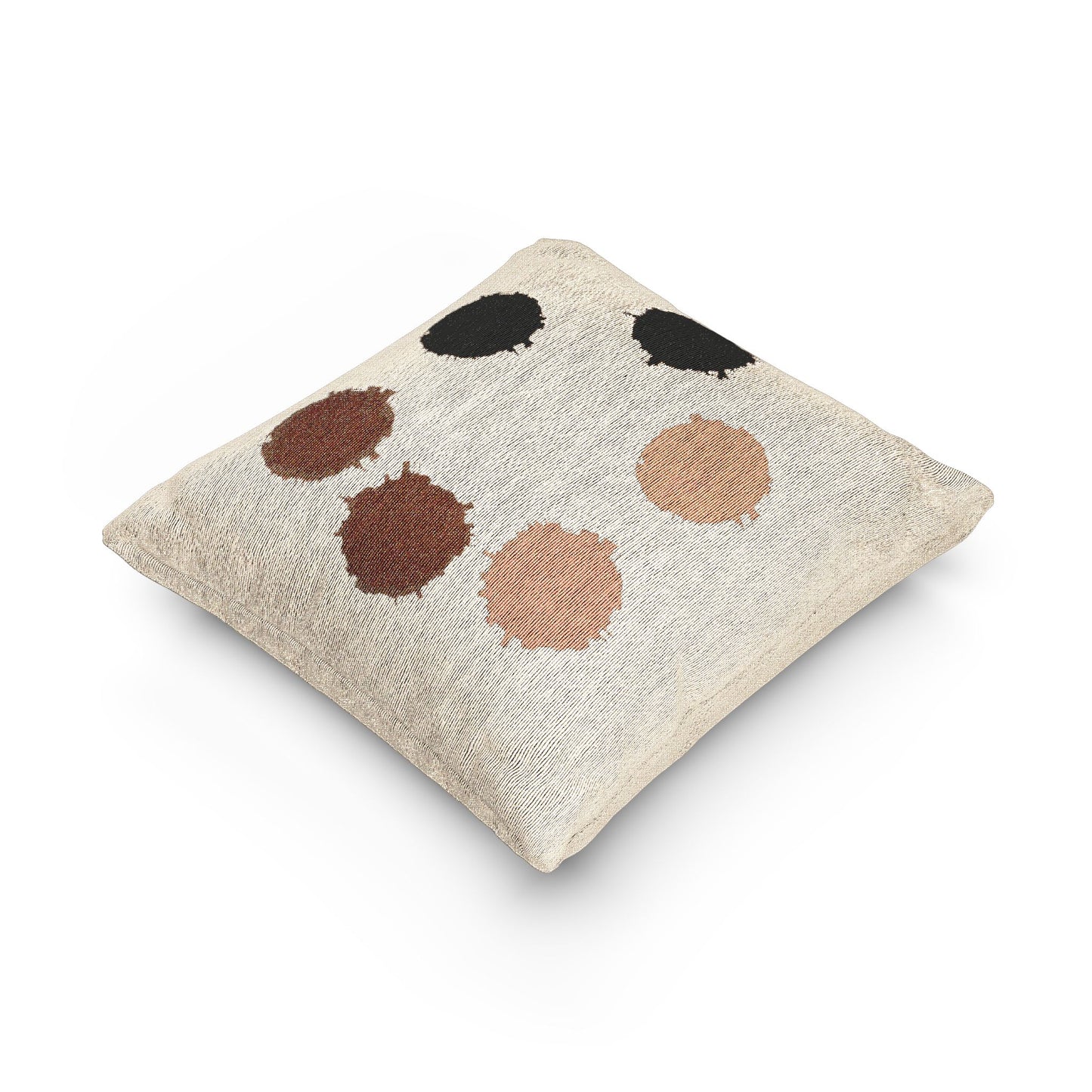 Brown Barrel Woven Pillow, 17" x 18"
