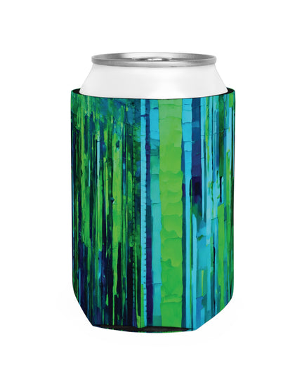 Striped Blue Green 12 oz Can Cooler Sleeve