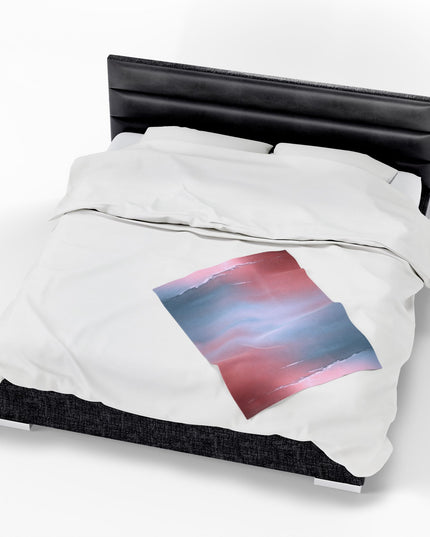 Gray Sea Pink Fog Velveteen Plush Blanket, 30" x 40"