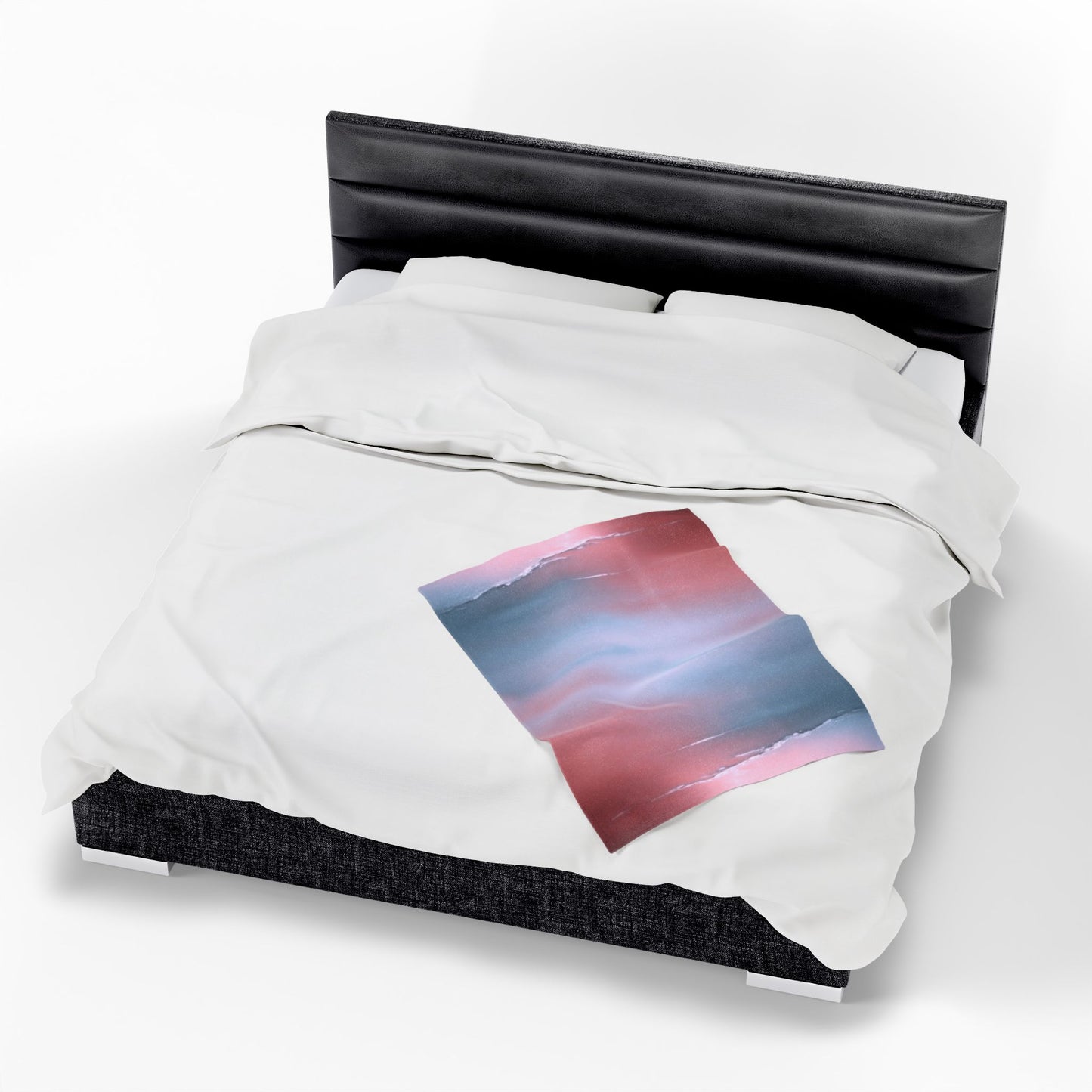 Gray Sea Pink Fog Velveteen Plush Blanket, 30" x 40"