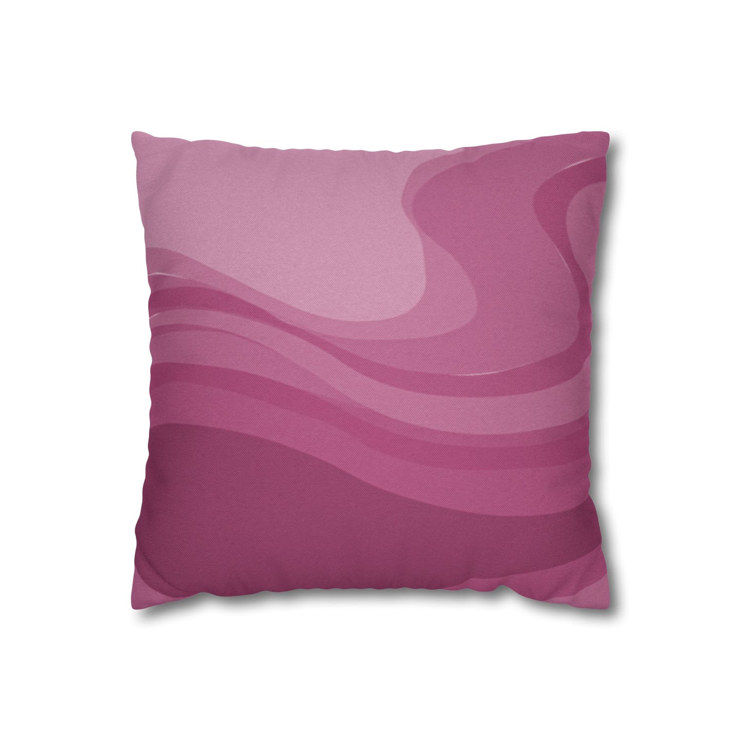 Pinky Mauve Wavey Spun Polyester Square Pillowcase, 14" x 14"