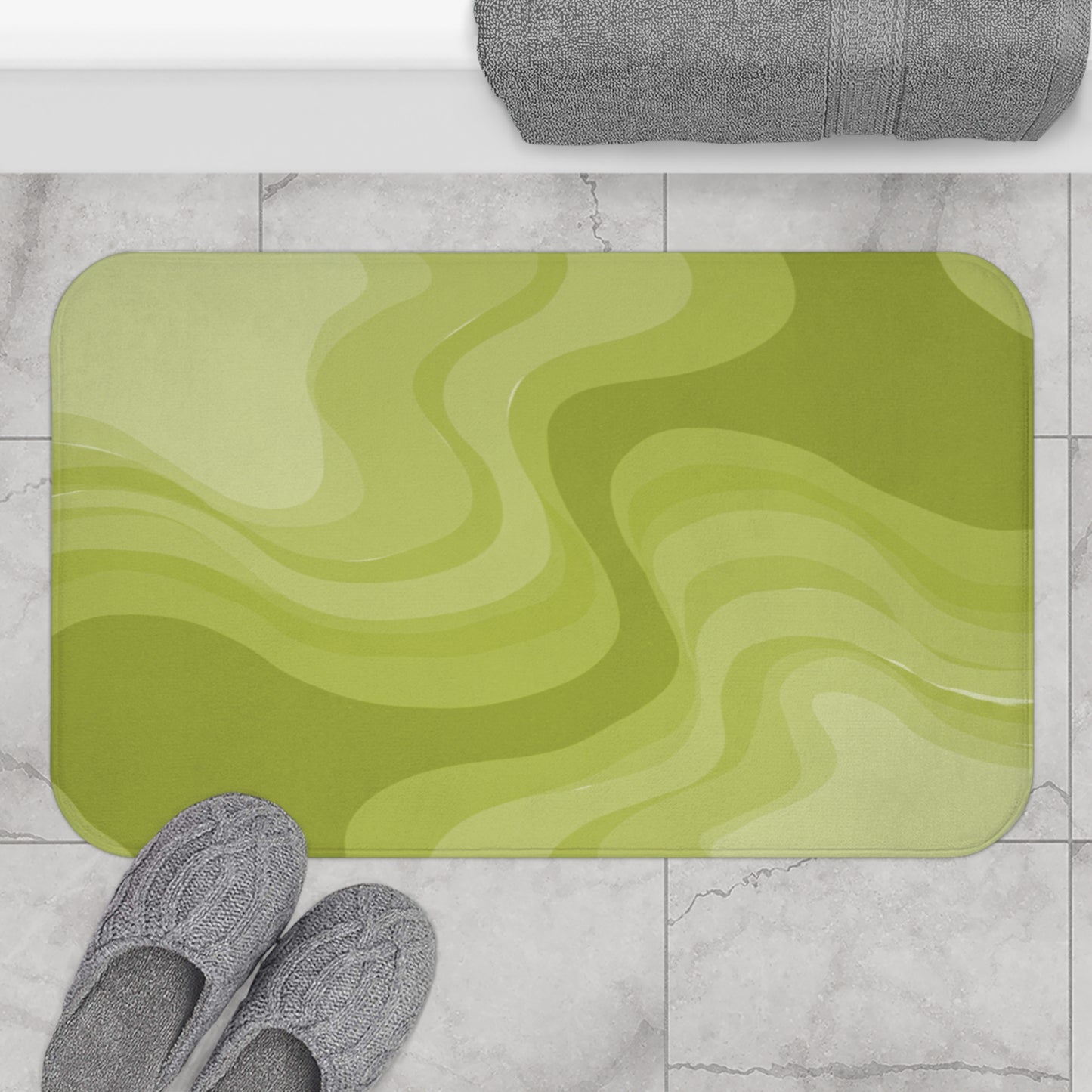 Lemon Wavey 34" x 21" Bath Mat