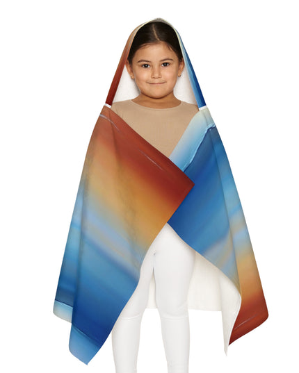 Blue Sea Red Orange Fog Youth Hooded Towel, 24" x 48"