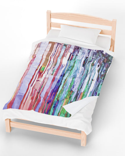 Striped Pastels Velveteen Plush Blanket, 50" x 60"