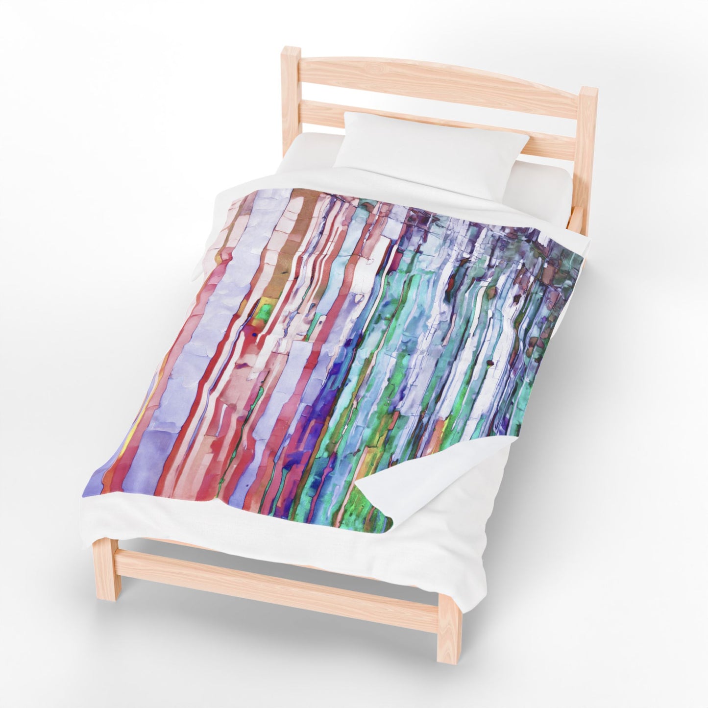 Striped Pastels Velveteen Plush Blanket, 50" x 60"