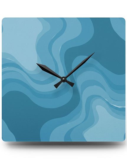 Sky Blue Wavey 10.75" x 10.75" Round or Square Acrylic Wall Clock