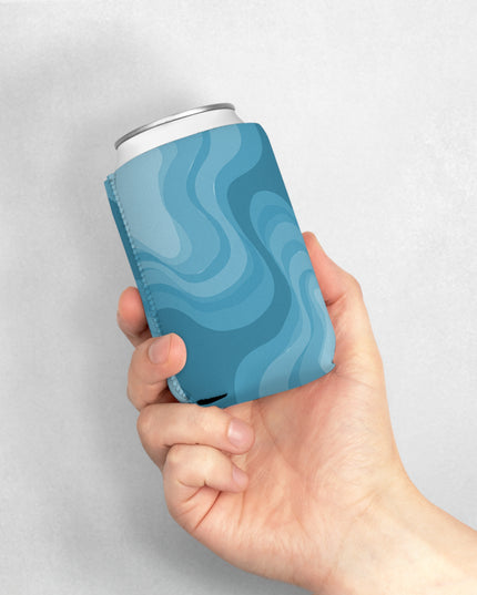 Sky Blue Wavey 12 oz Can Cooler Sleeve