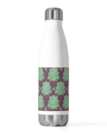 Mint Green Floral Butterflies 20oz Insulated Water Bottle