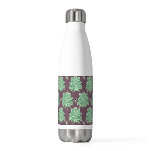 Mint Green Floral Butterflies 20oz Insulated Water Bottle