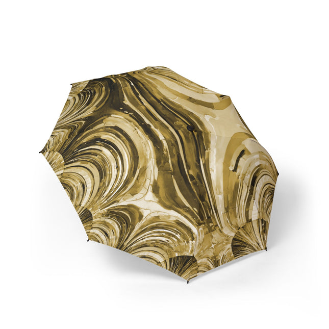 Uzi Spiral Light Brown Foldable Umbrella - Compact & Chic