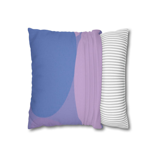 Pastel Purple Family Patches Spun Polyester Square Pillowcase, 14" x 14"