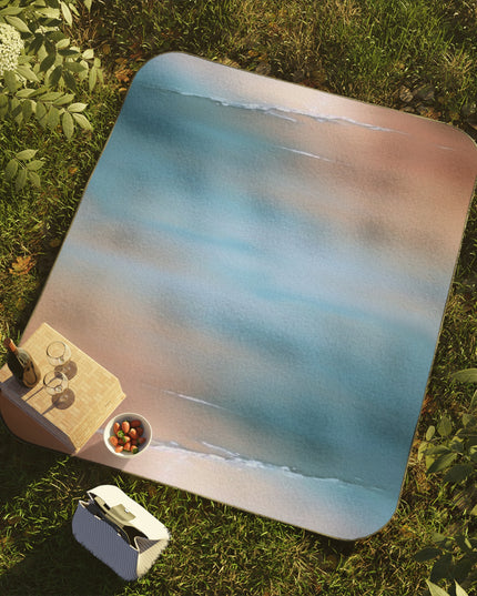 Blue Sea Peach Fog 61" × 51" Picnic Blanket