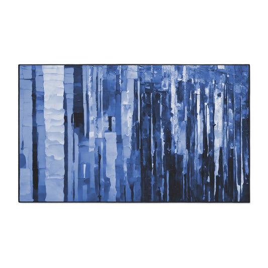 Striped Deep Blue 24" x 36" Heavy Duty Floor Mat