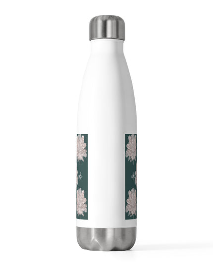 Soft White Floral Butterflies 20oz Insulated Water Bottle