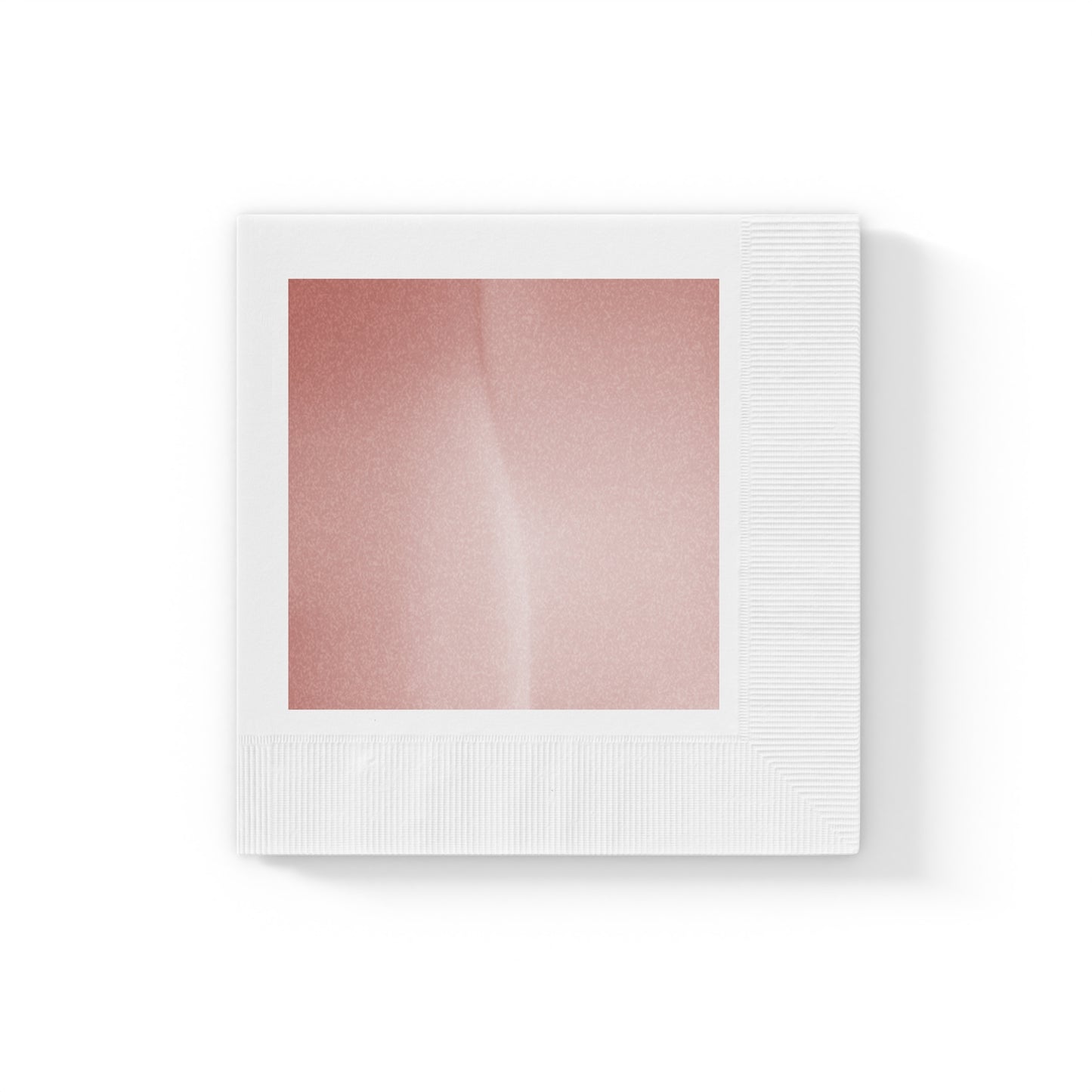 Rose Red Fade White Coined Napkins, 6.5" x 6.5"