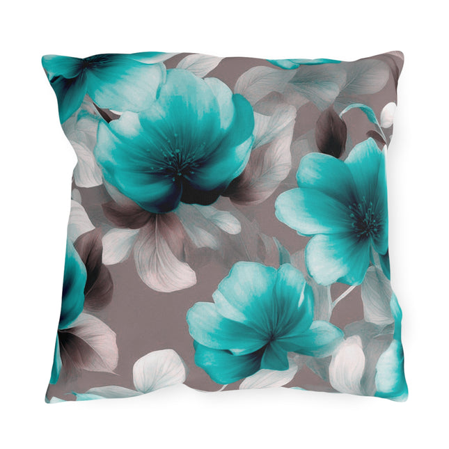 Tif Green Gray Floral Bunch 18" x 18" Outdoor Pillow