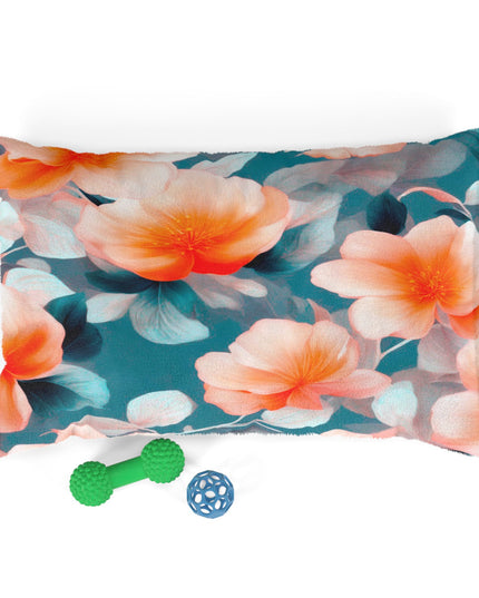 Orange Blossom Floral Bunch Pet Bed, 28" × 18"