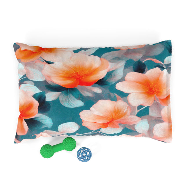 Orange Blossom Floral Bunch Pet Bed, 28" × 18"