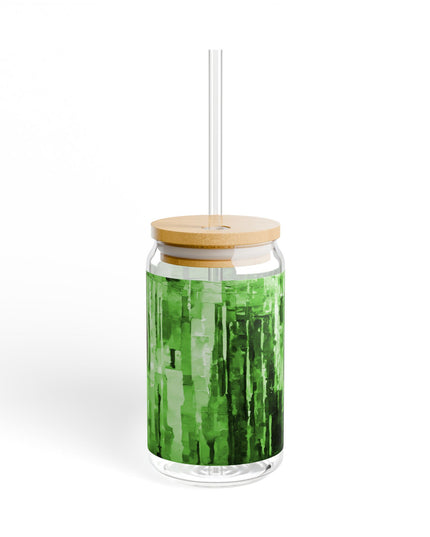 Striped Mint Pastels Sipper Glass, 16oz