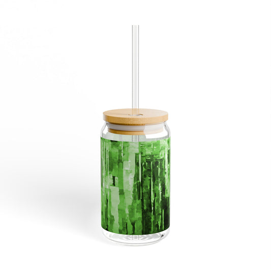 Striped Mint Pastels Sipper Glass, 16oz