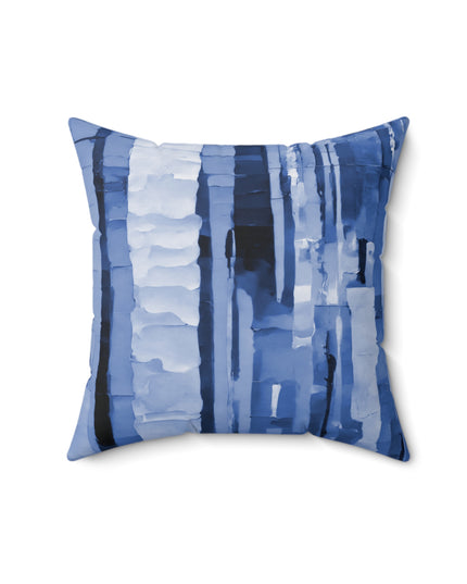 Striped Deep Blue 16" x 16" Faux Suede Square Pillow